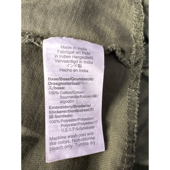 J.Crew Olive Green Sleeveless Tiered Midi Dress XL Eyelet Hem Cotton Made In Ind - Picture 7 of 9